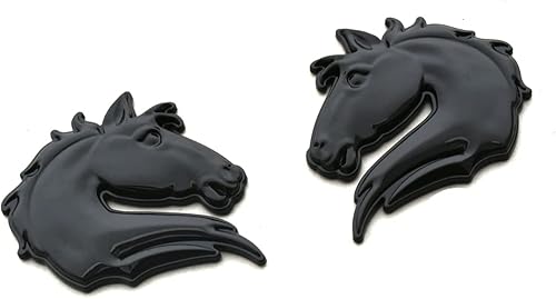 Miniatura 5 de Par de emblemas de cabeza de caballo personalizados para guardabarros 3D de repuesto para Bronco Mustang GT Silverado Sierra RAM 2021-2023 Vehículo