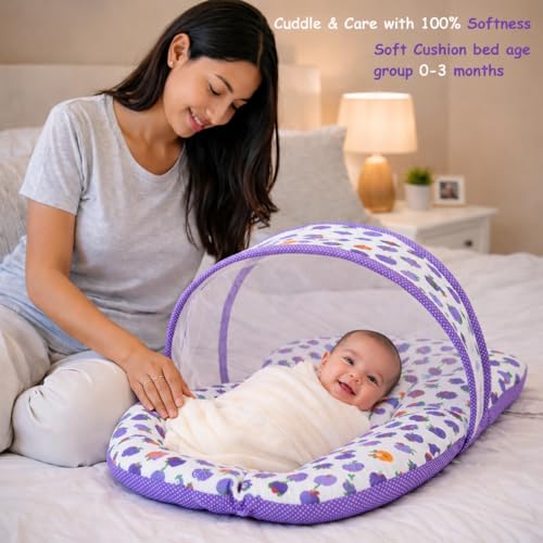 Image of Infantbond 56 In 1 Baby Products All New Born Combo|Gift Set|Baby Essentials|Hospital Kit|Baby Clothes|Maternity Essentials|Complete Daily Items Combo(0-6 Months) (Purple For Baby Boy & Baby Girl)