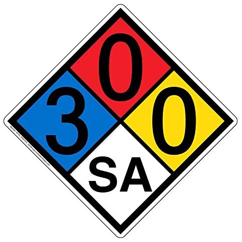 ComplianceSigns.com NFPA 704 3-0-0-Sa Label Decal, 12 inch Vinyl for Hazmat Cover
