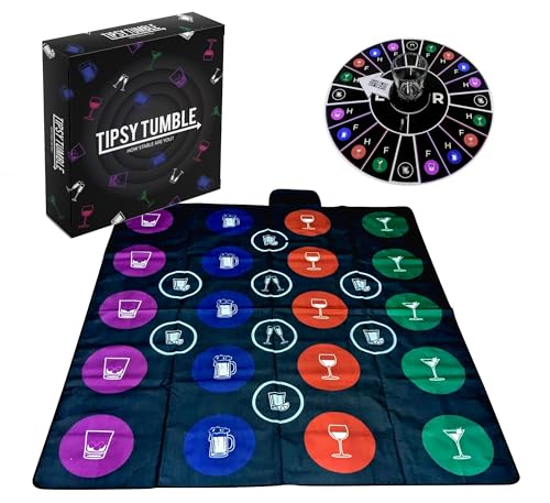 Tipsy Tumble – Three Twisted Party Games for Adults in One! – Games of Luck, Speed and Balance - How Stable are You? Game Night Fun for Bachelorette Party, Birthday Bash, Weekend Nights.