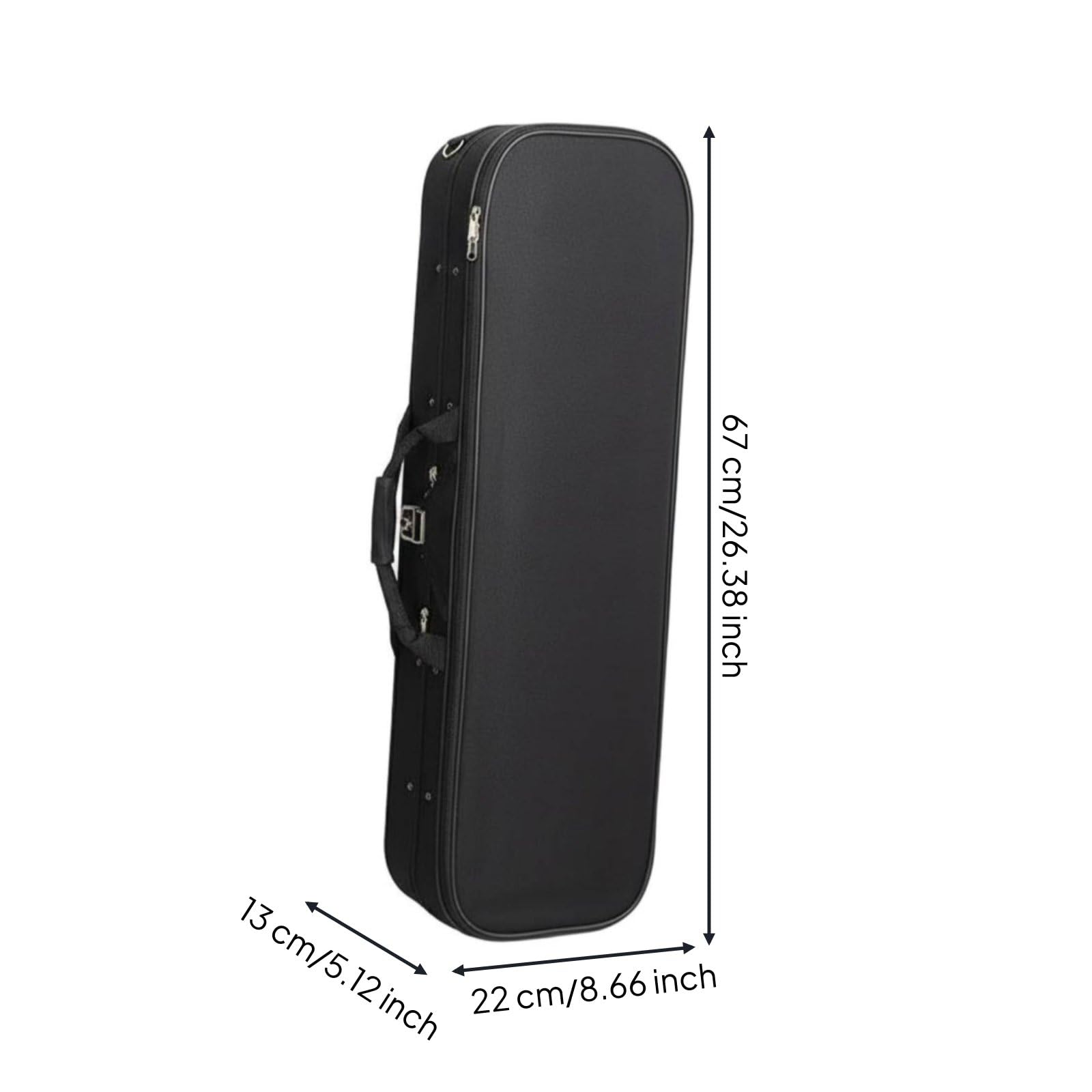 TISHITA Estuche de Violín Funda Rígida Carcasa Espuma Forrada Terciopelo con Higrómetro Compartimentos Protector Impactos Adecuado para Jóvenes Clases Privadas Desplazamientos, 1/2