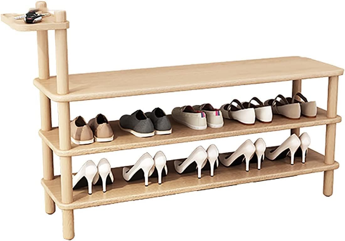 KLGFBDC Shoe Bench Storage Organizer with 3-Tier Shelf, Modern Entryway Storage Table, Space-Saving Shoe Rack for Home and Bedroom
