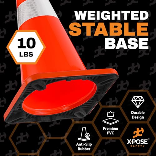 Image of Xpose Safety 28 Inch Orange Traffic Cones