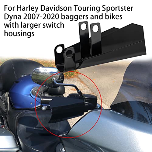 Coffin Cut, Hand Guards Motorcycle Stainless Steel Handguards Black Fit for 2007-2022 Harley Davidson Touring Sportster Dyna(Large)