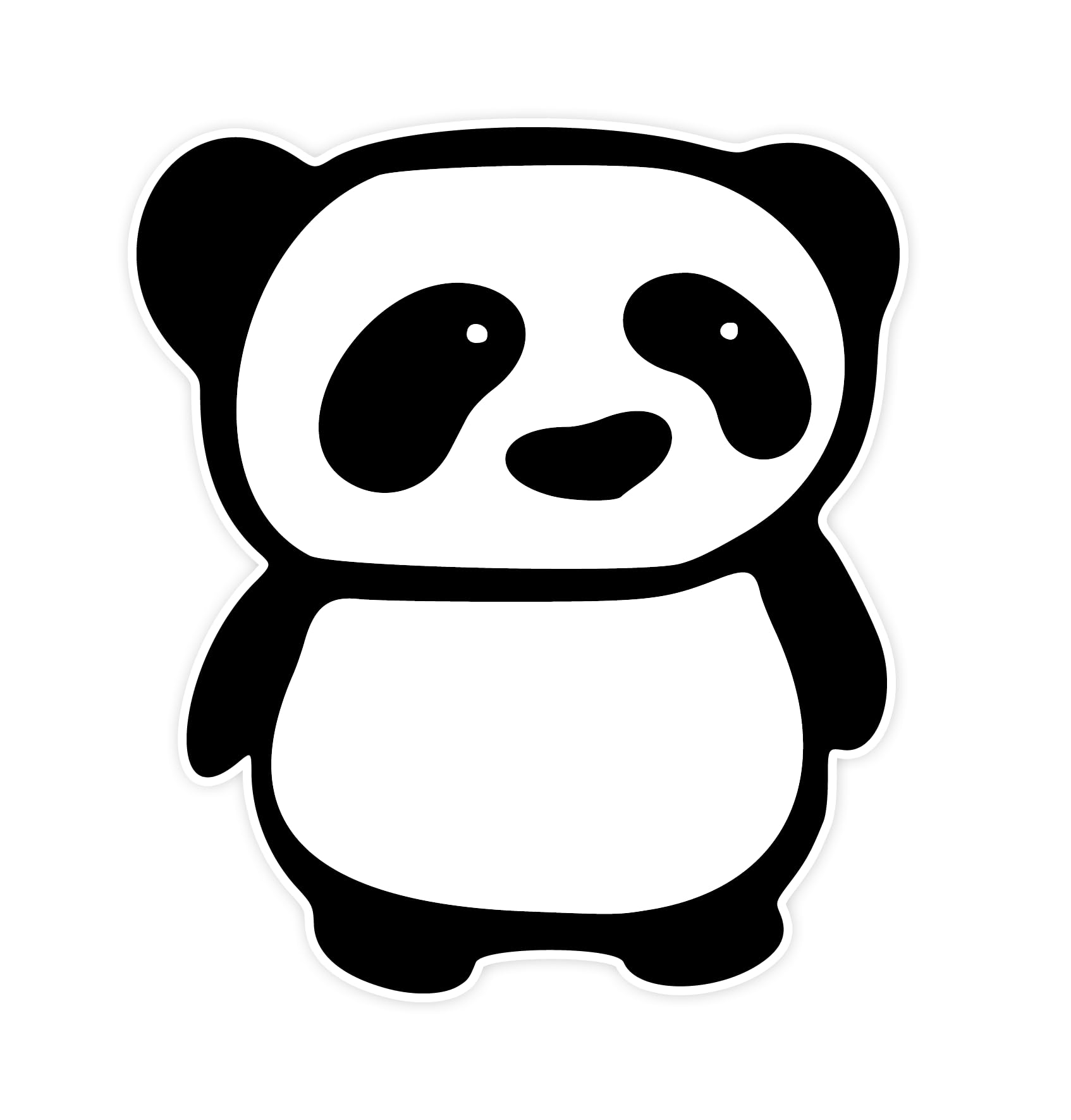 3.5" Panda Sticker 1 Pack - Cute Pandas Vinyl Decal Stickers Black & White Panda Bear Animal Design Waterproof Decals Car, Laptop, Water Bottles