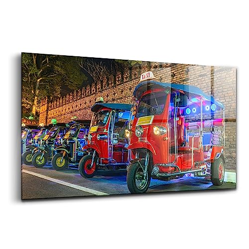 Verre d'art moderne Tuk Tuk de Thaïlande Wallfluent 100x50