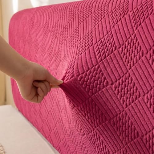 Image of HOMETHREADS Stretchable Lycra /Velvet Headboard Cover | Soft, Dust-Proof & Wrinkle-Resistant Bed Back Protector | Fits Leather, Wooden & Fabric Bedsides |for 5ft to 5.5ft Beds | (Maroon, 150x65cm)