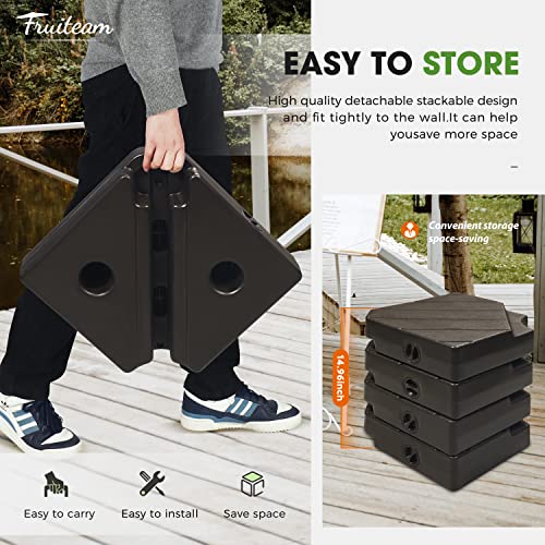 Image of FRUITEAM Patio Cantilever Umbrella Base Weight, 4-Piece Offset Umbrella Base Stand Heavy Duty, Wind-Resistant, Water & Sand Filled Base Up to 180 LBS