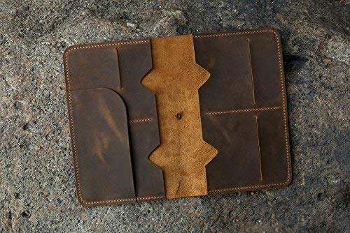 Miniatura 4 de Personalized distressed leather family passport holder case organizerLeather family 4 passport travel wallet cover case FP405SL