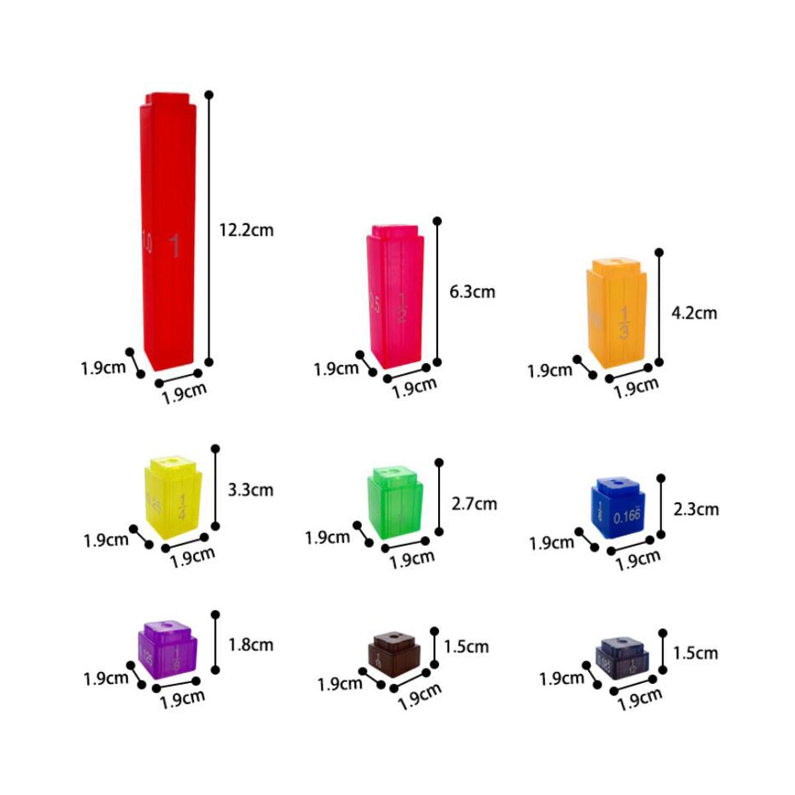 Lot de 3 cubes de 51 pièces multicolores pour l'enseignement des mathématiques pour l'enseignement primaire
