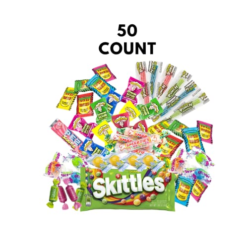 Snack Mountain Sour Candy Variety Pack (50-Count) - Variety Mix Candy, Sour Candy Gift, Gift Bag Classic Candy Assortment, Perfect For Candy Dish, Candy Bowl #TOP1