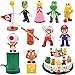 Gateau Décorations pour Super Mario, 12 pièces Mario Figure Jouets, Mario PVC Toy Figures, Mario Gâteau Décoration, Enfant Décoration de Gâteau Dessin Animé, Cake Décoration Fournitures