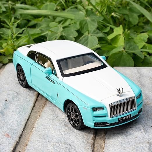 Image of 1 /32 Scale Rolls Royce Wraith Blue Luxury Model Car Toy