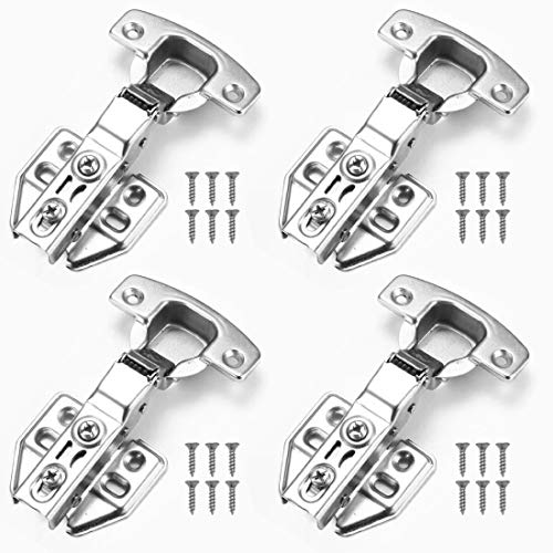 4個セット スライド蝶番 35ミリ 半かぶせ ネジ付き スライド丁番 銅の芯 ヒンジ 油圧式 扉 家具 クローゼット 下駄箱 システムキッチン等に適用 建築部品