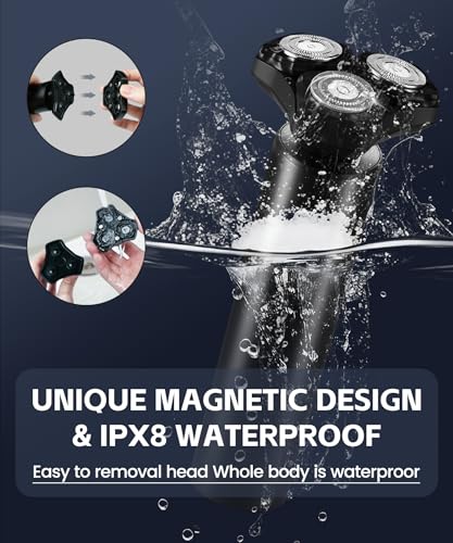 Image of Electric Razor for Men，10,000RPM High-Speed Motor, IPX8 Waterproof, USB Fast Charging, Quick Charge & Travel Lock,Space Black