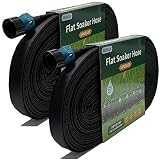 Secbulk 2025 Flat Soaker Hose 150 ft for Garden, 150' (75ft x 2) Linkable Drip Hose Diy Garden Irrigation System Saving 80% Water, Dual-layer Leak-free Design Water Hose with Holes