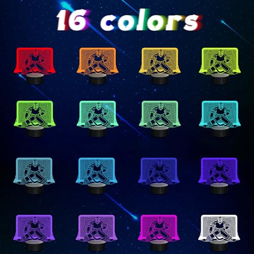 Lámpara 3D LED Ice Hockey Night Light CoolGift Mart miniatura 2