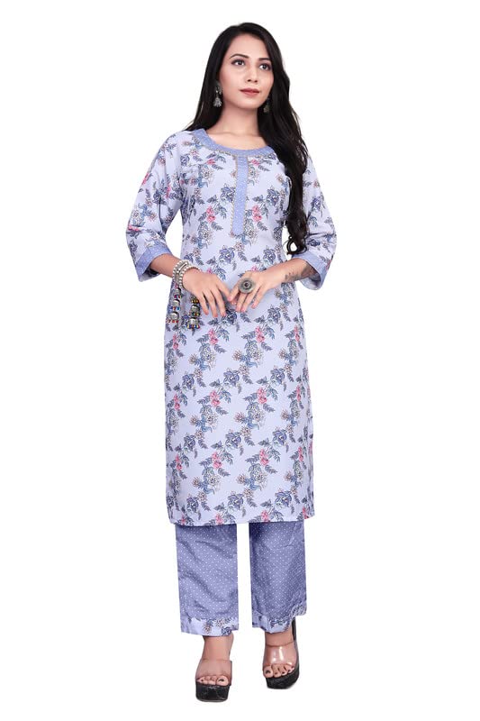 SCENTRIC S M TEX Women's Regular Fit Kurti Plazzo Set