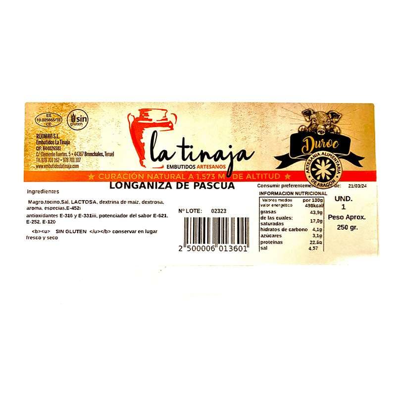 Longaniza de pascua 250gr