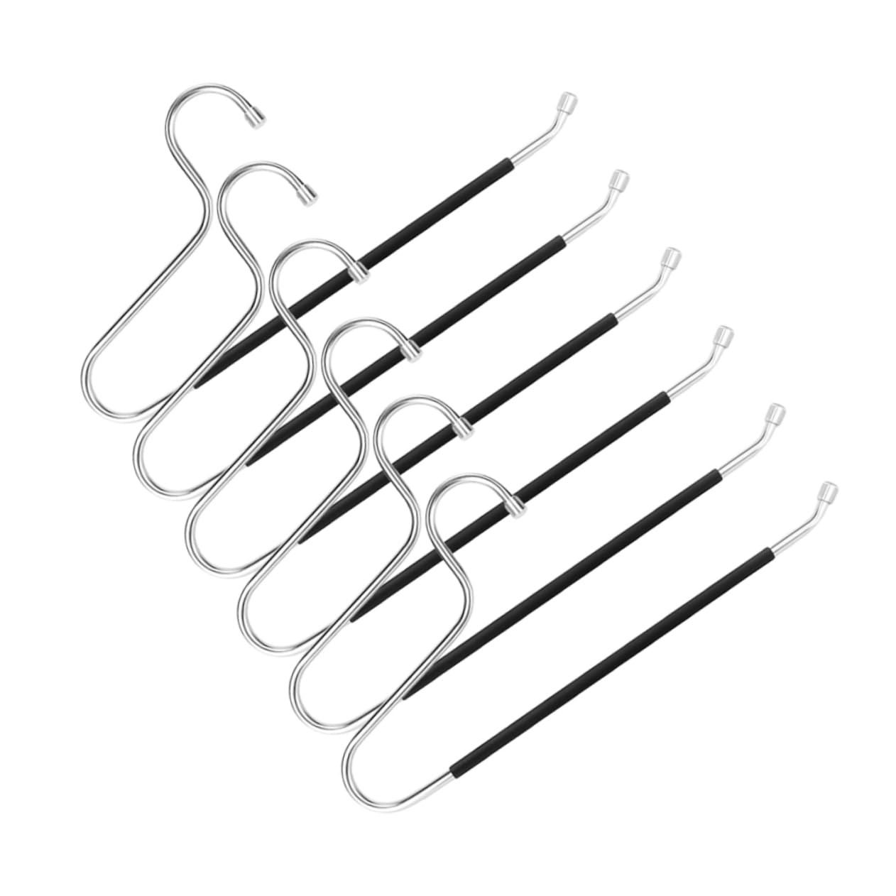 OFFSCH 6pcs Space Saving Pants Hangers Non Slip Design for Closet Organization and Compact Storage for Jeans Trousers and More