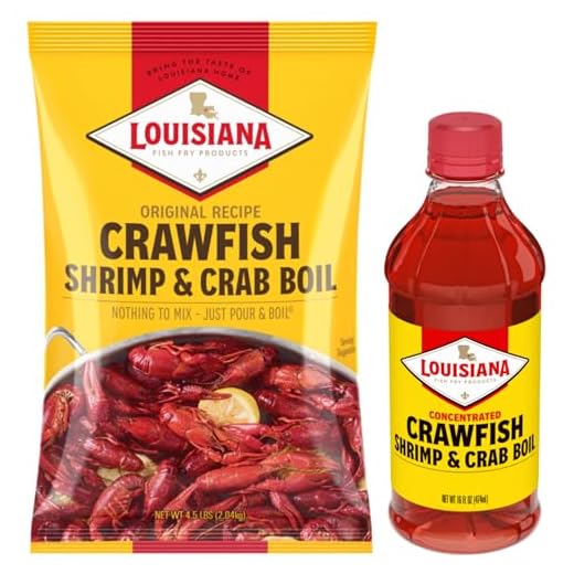 Louisiana Crawfish Shrimp and Crab Boil Bundle, one 4.5 Pound of powder Boil, and One 16 oz Bottle of Liquid Boil