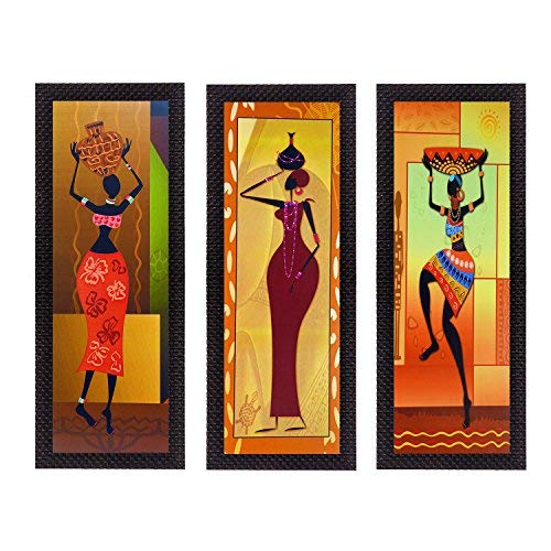 Tableau Tribal Ladies Satin Matt abstrait et moderne 53x1x40