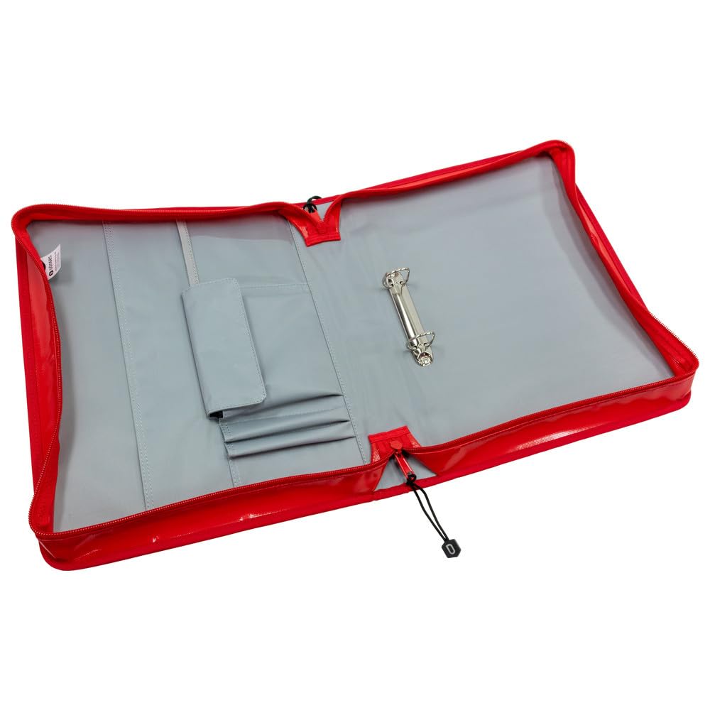 Dönges Dokumentenmappe Komfort, rot/weiss (Organizer Fahrtenbuch Ringbuch Schnellhefter Mappe Ringmappe Hefter Multiorganizer) Material: PVC Plane