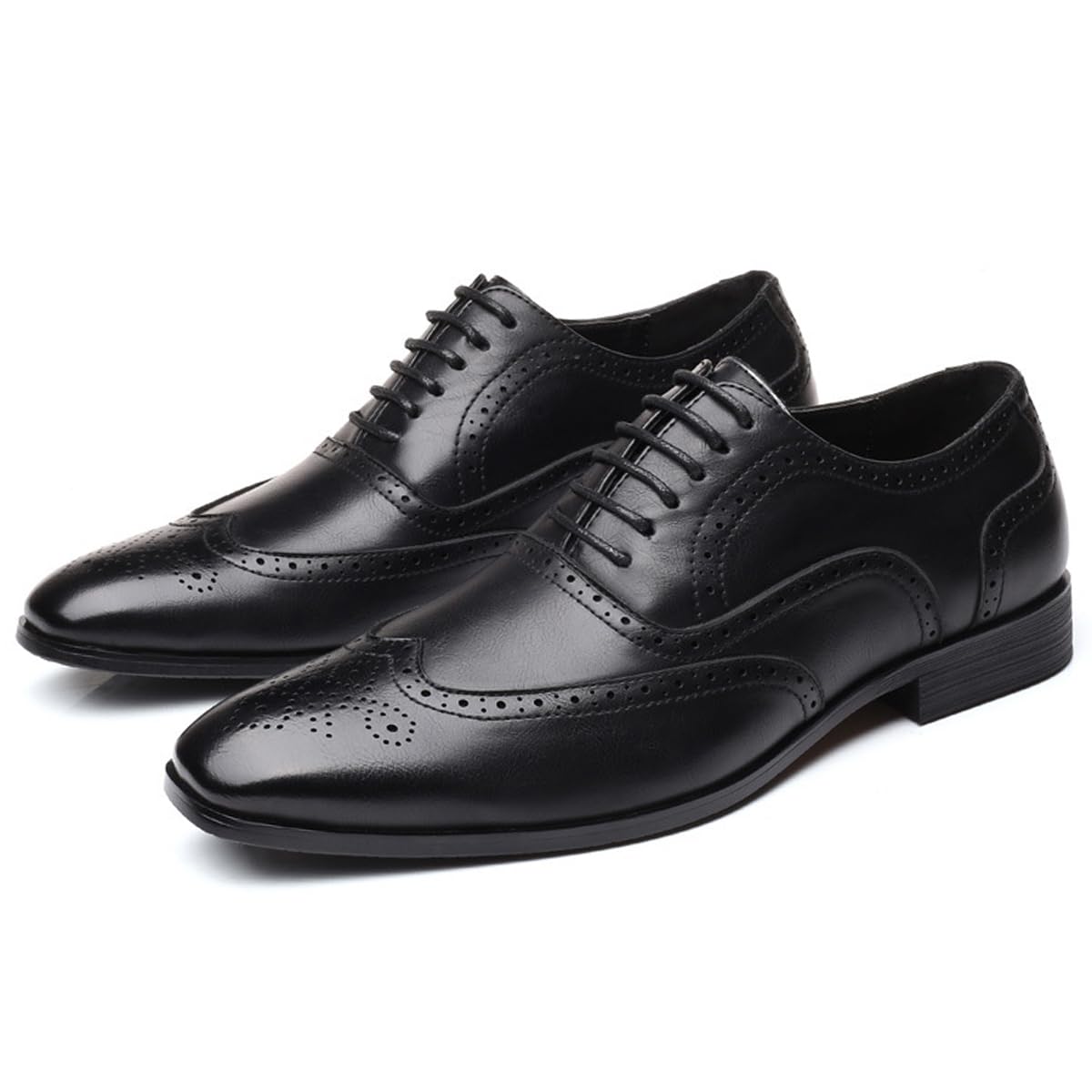 Scarpe Stringate Business Uomo Eleganti Brogue Oxford Classiche | Scarpe da formali PU antiscivolo, suola morbida per lavoro e uso ufficio