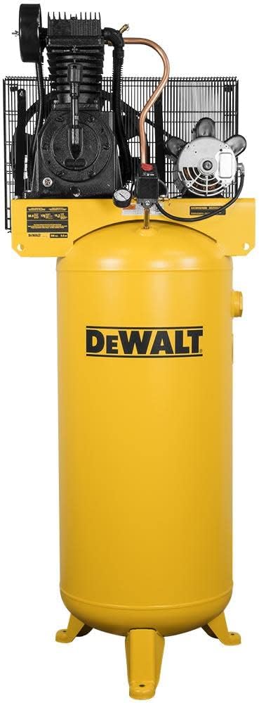 DEWALT 60 Gallon Stationary Vertical Air Compressor, 5 HP, OIL Lube, 230 Volt, 65 dB - Ideal Electric Air Compressor for home, tradesmen and industrial users.
