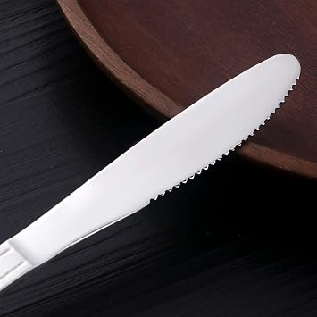 Dinner Knife Stainless Steel: Dining Knife Silverware Set of 12 Table Knife Silver 8-Inch