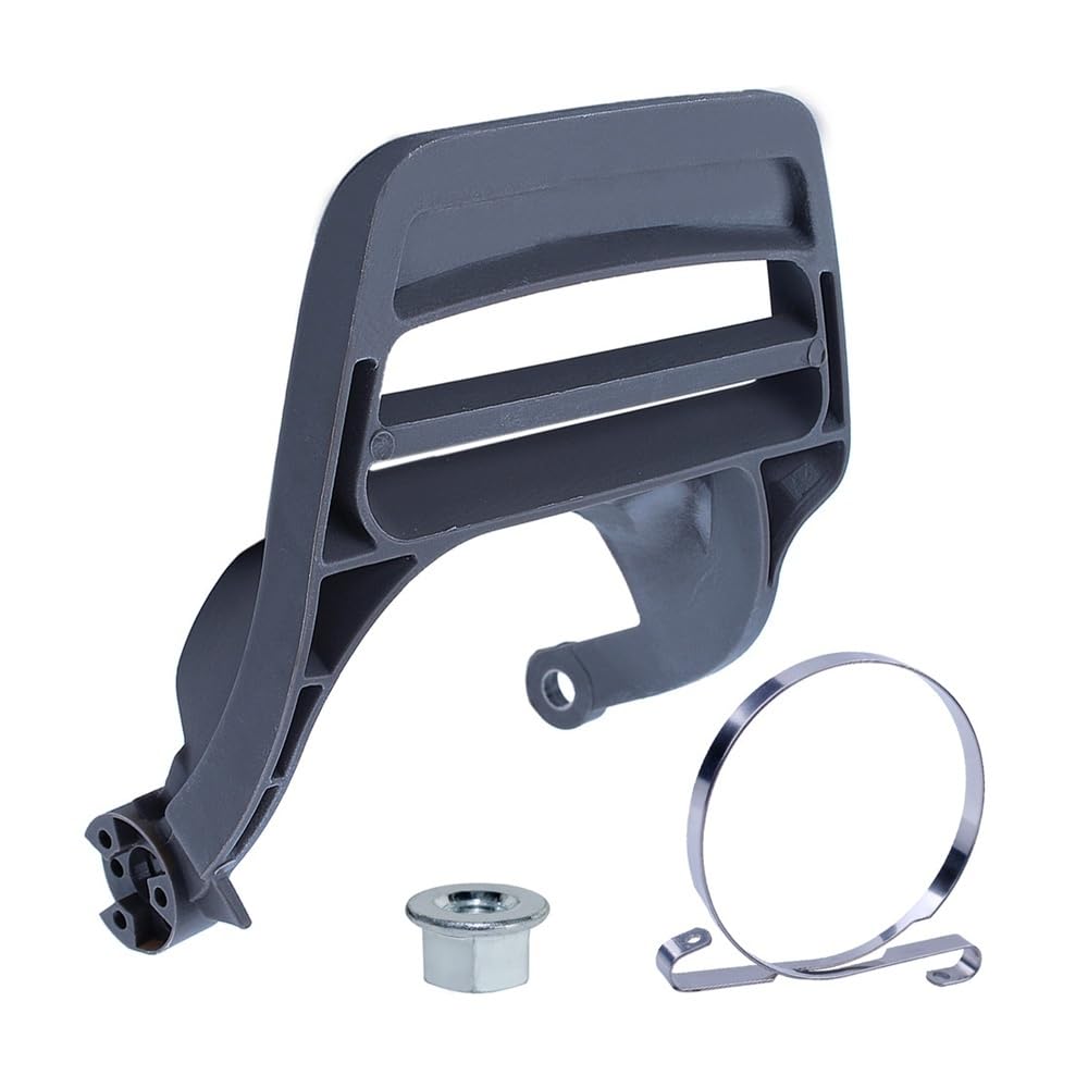 Adecuado for motosierra Rancher Hus 445, 445E, 450E y 450. Manija de freno de cadena con kit de protección de mano.