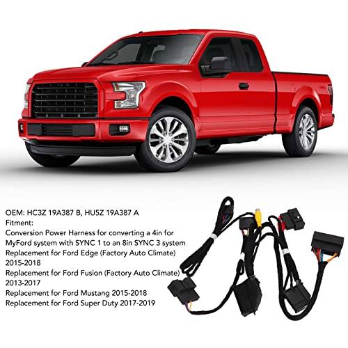 PNP Conversion Power Harness,4in to 8in PNP Conversion Harness HC3Z B Replacement for Edge SYNC 2 and SYNC 3 System Other Interior Accessories