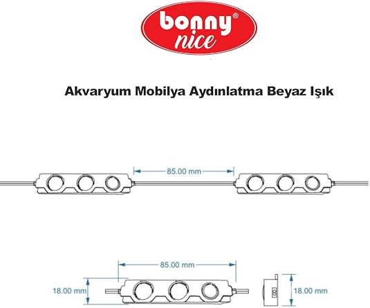 Akvaryum Modül LED Aydınlatma Işık Anahtarlı 5'li (Beyaz) [Enerji Sınıfı A]