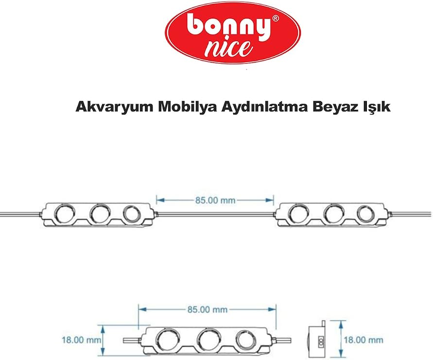 Akvaryum Modül LED Aydınlatma Işık Anahtarlı 5'li (Beyaz) [Enerji Sınıfı A]