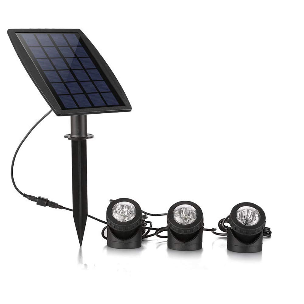 Luci per laghetto solare, faretti sommergibili per esterni, regolabili subacquee, colore RGB che cambia con 3 luci, quattro modalità di luce, impermeabile IP68, per prato, patio, giardino, piscina