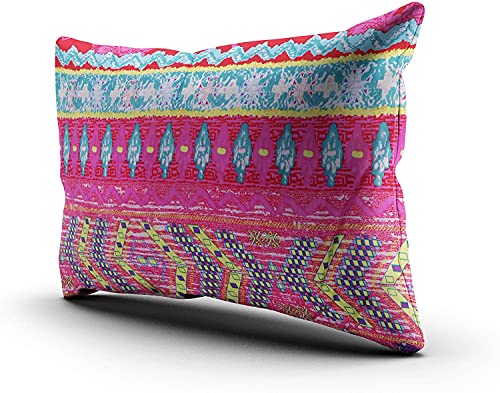 Loussiesd Boho Pillowcase Exotic Striped Bohemian Floral 2 Pillow Shams Standard Colorful Boho Pillow Shams with Evenlop Closure Microfiber Super Soft Bohemian Pillow Cover - Image 2