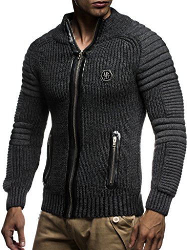 Leif Nelson Men's Zip Up Knitted Cardigan LN51754