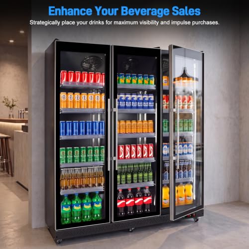 Image of 42.02cu.ft Commercial Beverage Refrigerator, Triple Glass Door