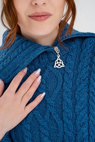 SAOL Ireland Ladies 100% Merino Wool Cowl Neck Zipper Poncho4