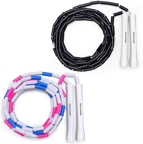 Cuerda de saltar con cuentas, asas irrompibles y cuentas inastillables para un mejor entrenamiento físico, cuerdas de saltar ajustables para adultos