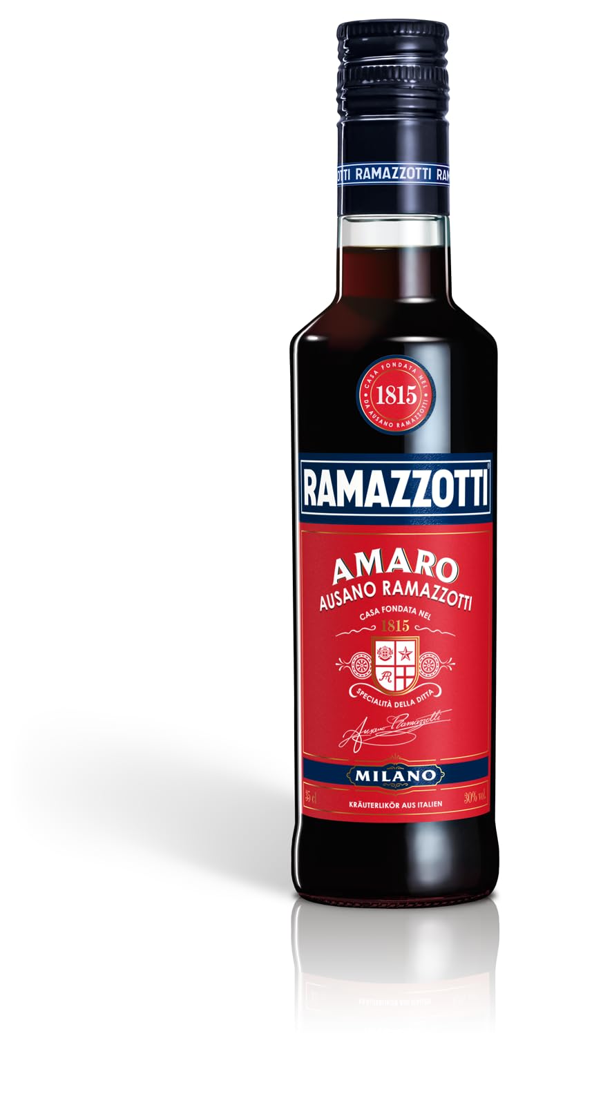 Ramazzotti Amaro – Italienischer Digestif mit 33 verschiedenen Kräutern – Absacker mit bittersüßer Note – 1 x 0,35 l