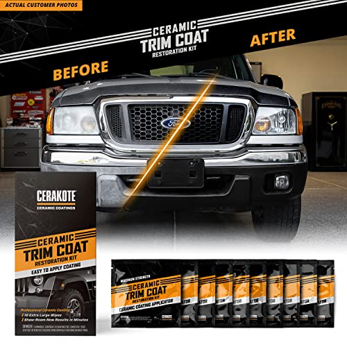 Cerakote Ceramic Trim Coat Kit - Quick Plastic Trim Restorer - Guaranteed Restoration To Last Over 200 Washes – A Ceramic Coating, Not A Dressing #TOP4