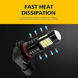 AUXLIGHT H10 LED Fog Light DRL Bulbs, 2400 Lumens Extremely Bright 9145 9140 9045 9155 9040 PY20D Bulbs Replacement for Cars, Trucks, 6000K Xenon White