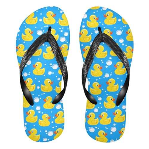 Cute Duck Yellow Blue Flip Flop Beach Summer Casual Sandal for Women & Men Shower Shoes 20861953