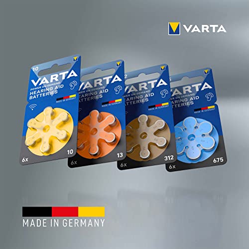 Miniatura 5 de VARTA Pilas para aparatos auditivos tipo 10 amarillo, paquete de 60, Power on Demand, batería de audífono, pilas de botón para audífonos, Made in Germany | wireless approved para audífonos Bluetooth, Tamaño p10, tecnología zinc-aire, sin mercurio, en dispensador, Made in Germany