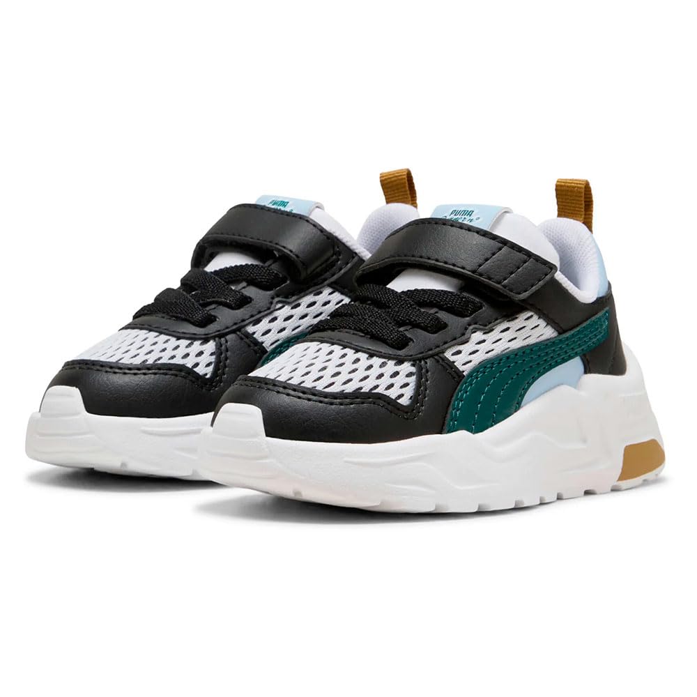 PUMA Unisex Baby Trinity 2 LT Run Fun AC+ INF Sneaker, White-Green Terrain Black, 4.5 UK Child