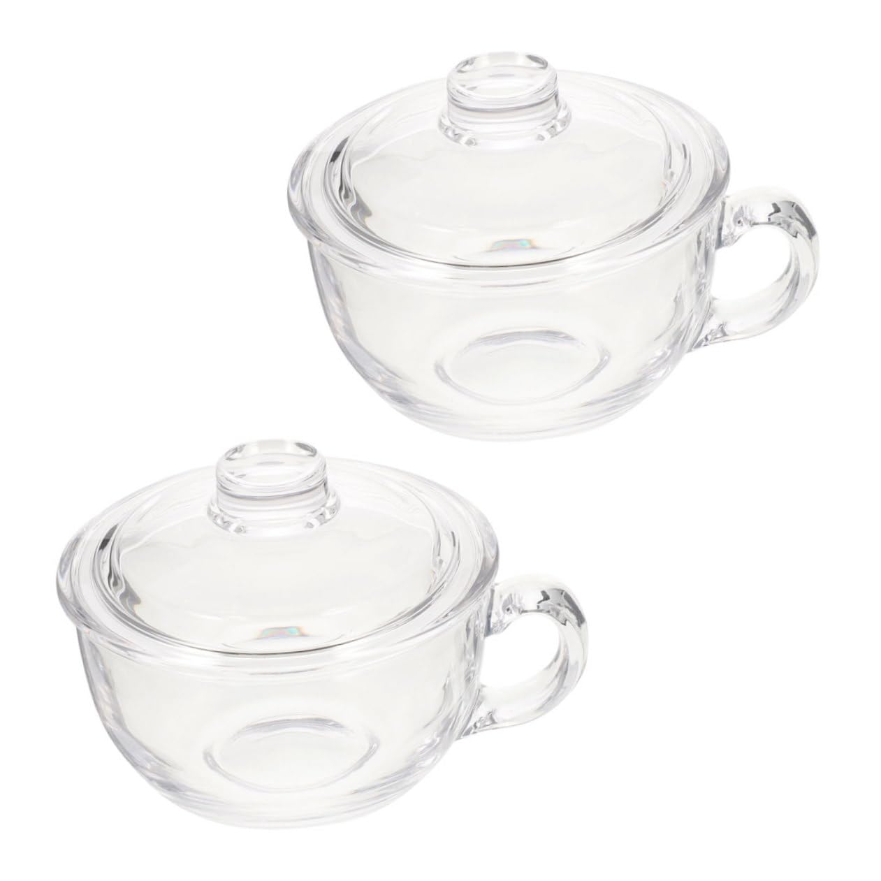 TOYANDONA 2 pezzi Tazza in Vetro Trasparente con Coperchio per Latte e Acqua Mug Multiuso per Colazione e Bevande Calde Design Ergonomico e Resistente