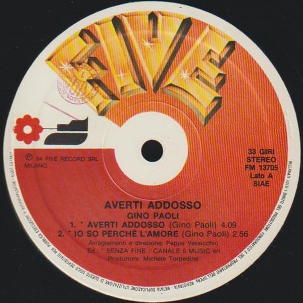AVERTI DDOSSO-GINO PAOLI - VINILE PRIMA STAMPA