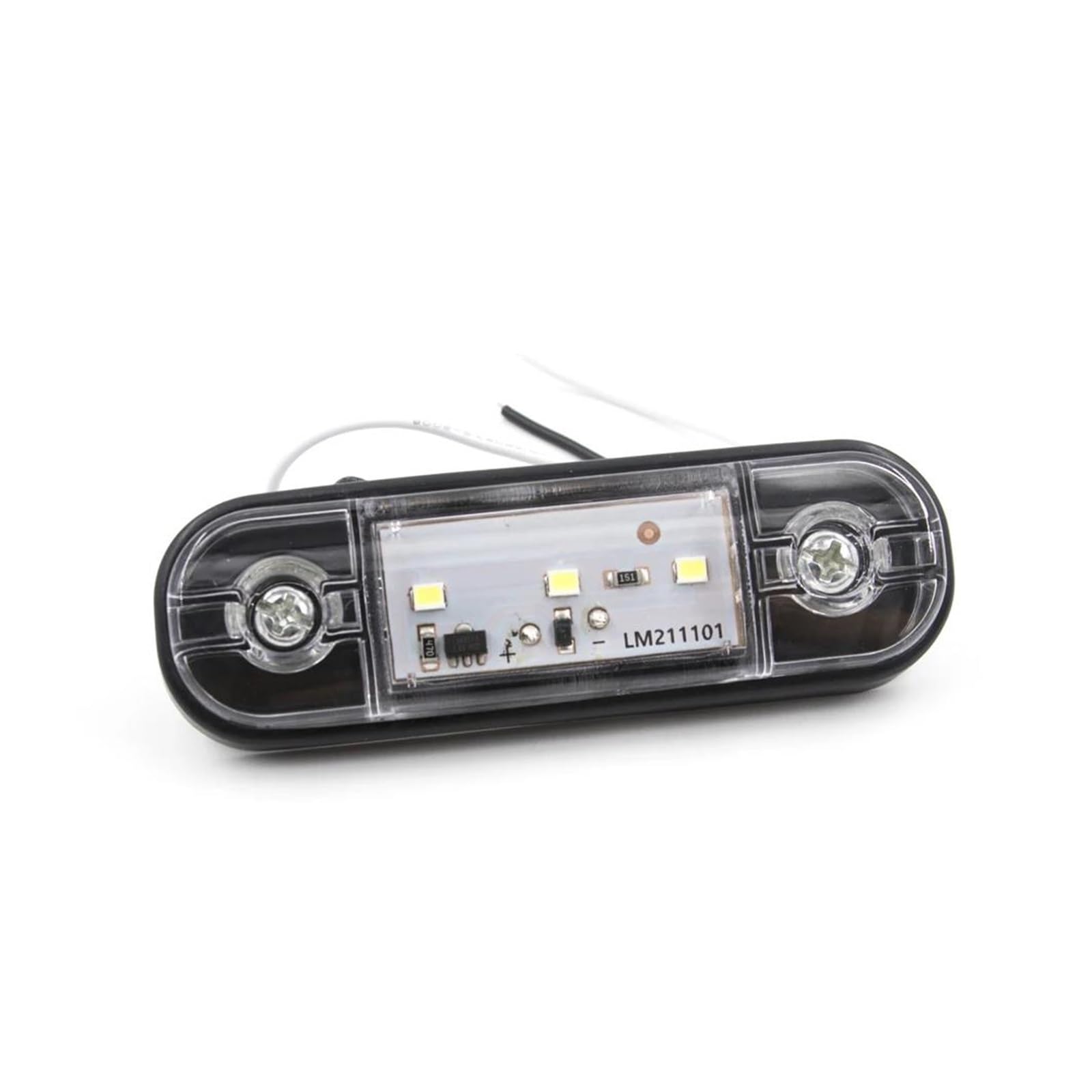 Luz Trasera 10 Luces LED posición Lateral 12 V y 24 V para camión Remolque autobús Luces externas Advertencia Luces traseras Luces Freno y señal Giro. Luz Matrícula(10x White)