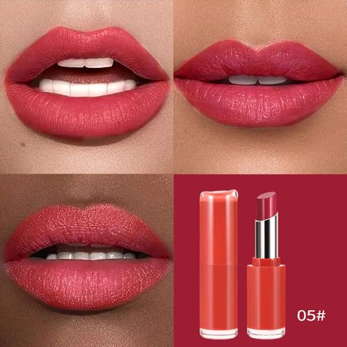 Image of Matte Creamy Lipstick for Women, Long Lasting Waterproof Velvet Lipstick, Lip Stick Crayon Buildable Blendable Creamy Color, Moisturizing Longwear Lip Makeup 05#